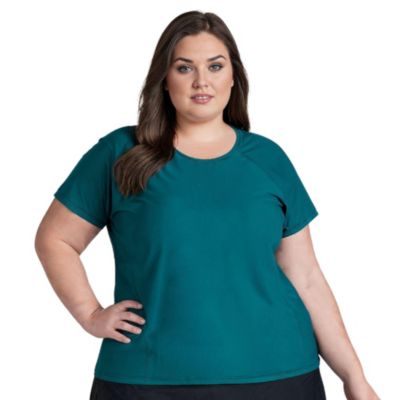 Plus Size Loose Fit Short Sleeve UPF 50+ Adele Swim Top