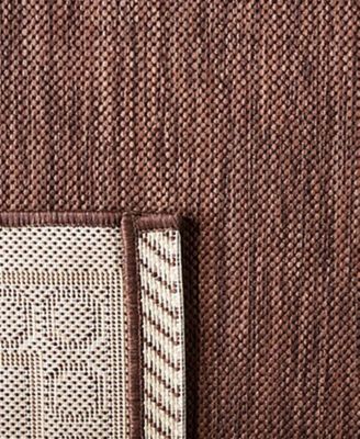 Courtyard CY3305 Chocolate and Natural 5'3" x 7'7" Sisal Weave Outdoor Area Rug