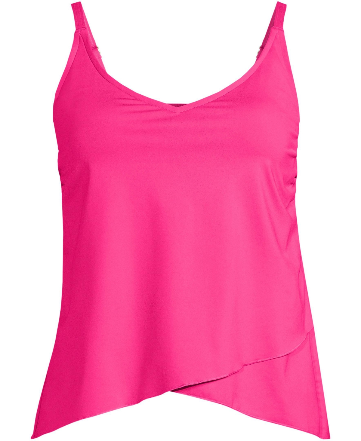 Lands' End Women's Long Torso Tulip Hem Tankini Top