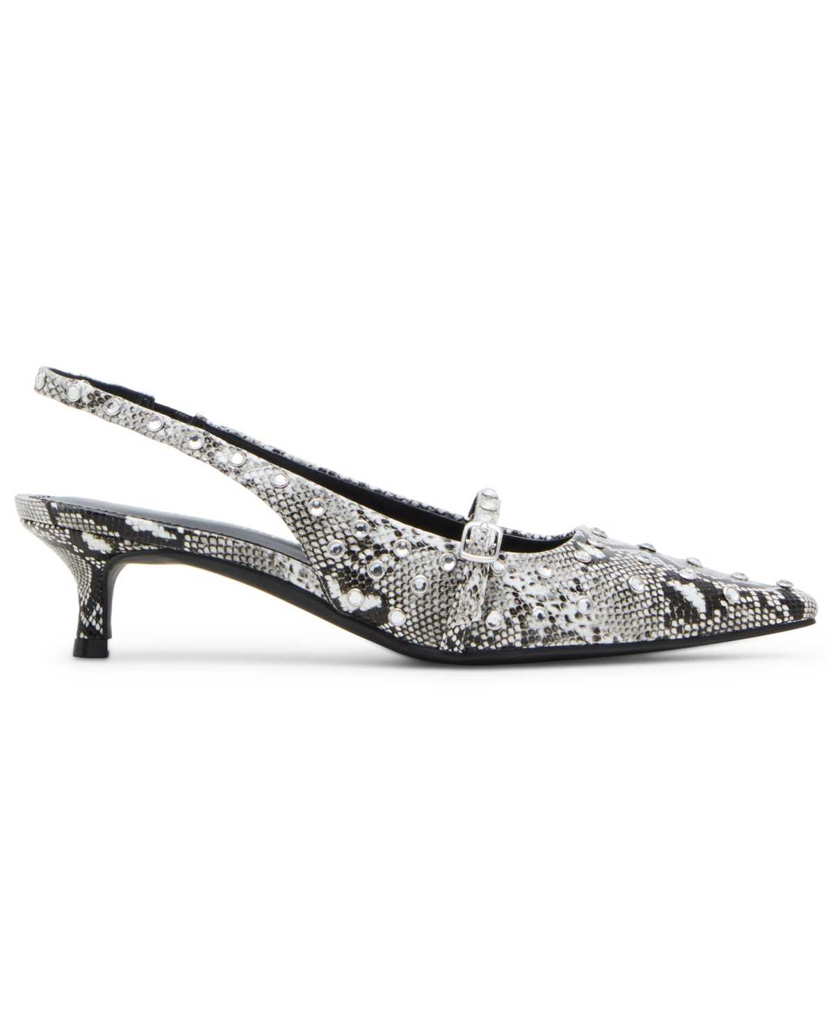 Madden Girl Krystall Rhinestone Pointed-Toe Slingback Kitten-Heel Pumps -Rhinestone