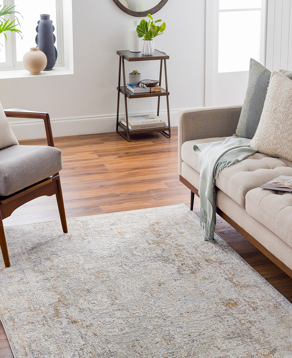 Surya Carmel Crl-2305 7'10x10' Area Rug In Gray- Bone