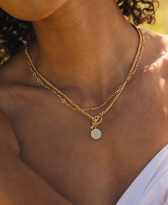 14K Gold Plated Stella Initial Layering Necklace Set