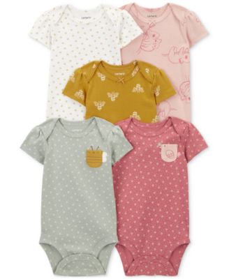 Baby Boys and Baby Girls 5-Pc. Short Sleeve Bodysuits Set