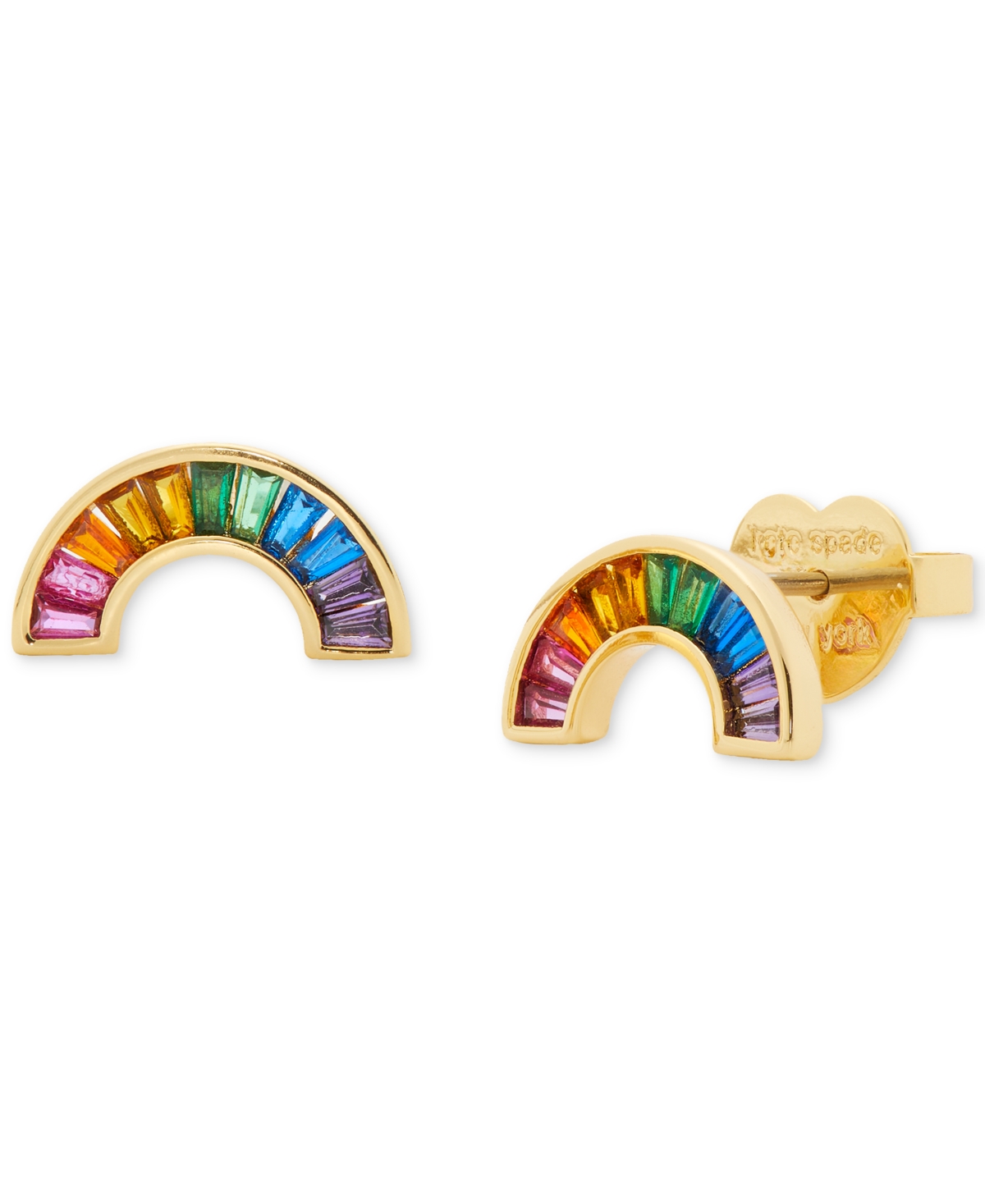 Gold-Tone Multicolor Crystal Rainbow Stud Earrings - Multi