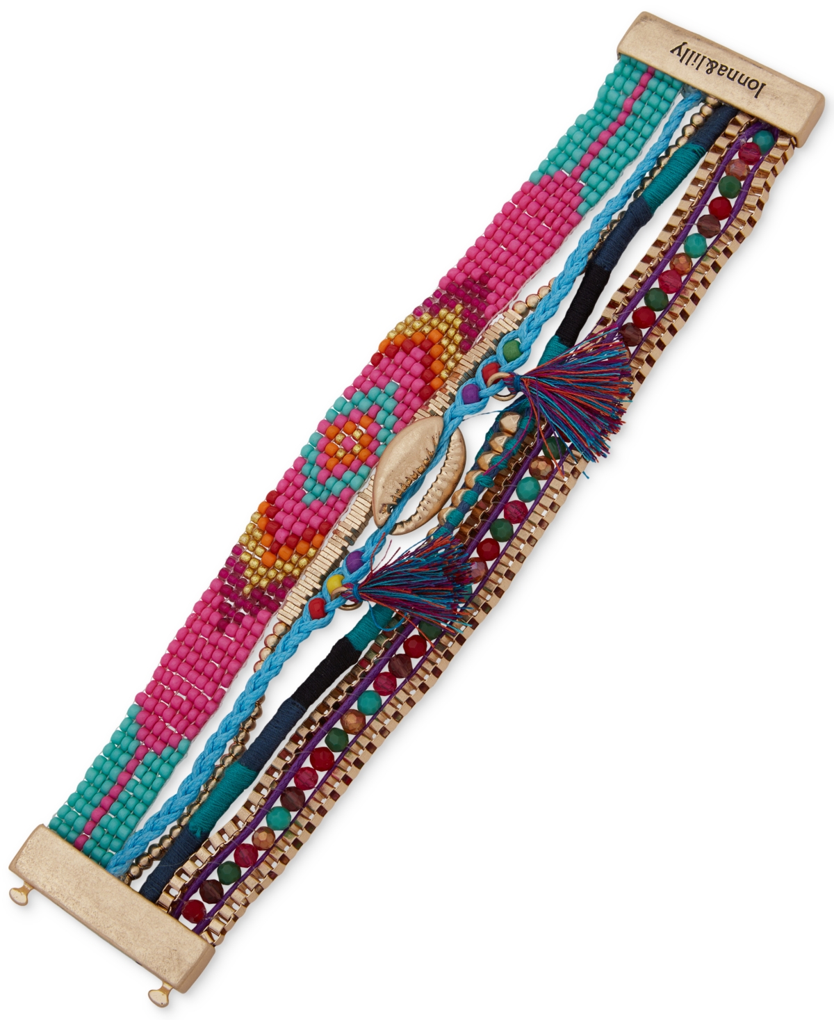 Shop Lonna & Lilly Gold-tone Shell Charm Beaded Friendship-style Wrap Bracelet In Multi