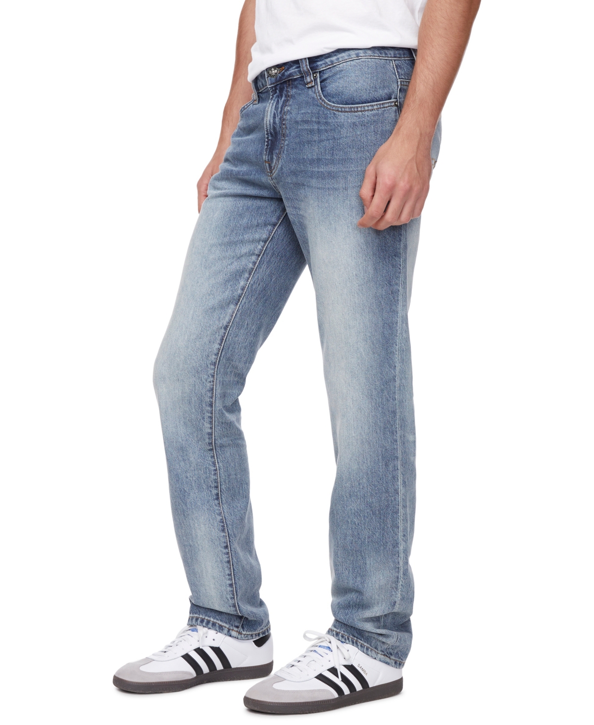 Shop Buffalo David Bitton Buffalo Men's Straight Six Sanded And Contrasted Jeans In Indigo
