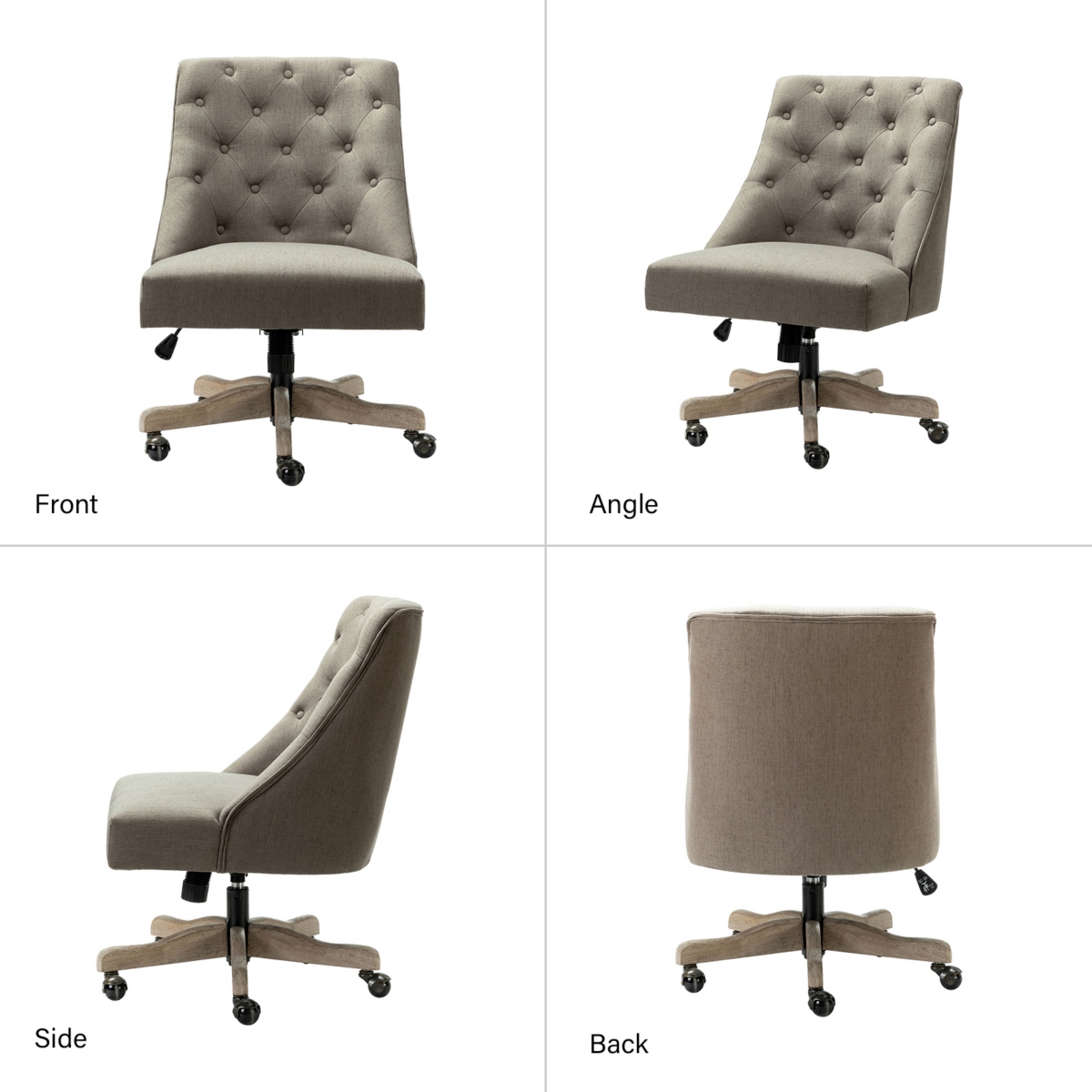 Modern Upholstered Tufted Armless Home Office Chair
