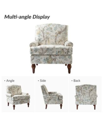 Lucretia Modern Upholstered Accent Chair with Patterned Cushion