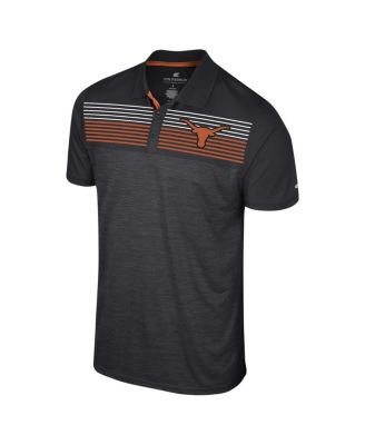 Men's Gray Texas Longhorns Big Tall Tuck Striped Polo