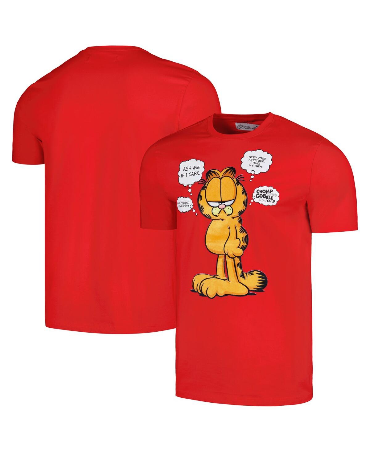 Unisex Red Garfield Ask Me If I Care T-Shirt - Red