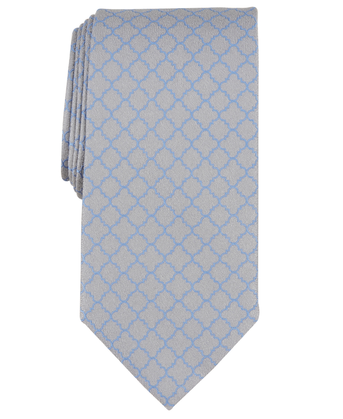Men's Connected Lattice Tie - Silver