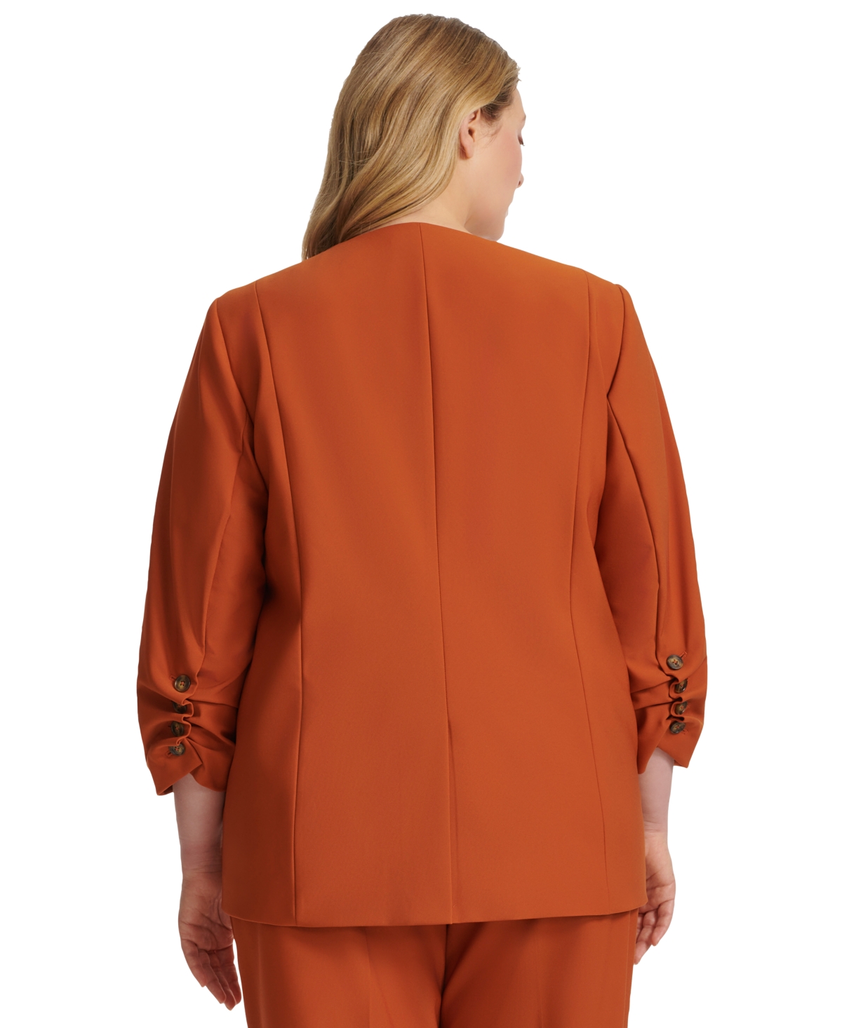 CALVIN KLEIN PLUS SIZE INFINITE STRETCH OPEN FRONT 3/4-SLEEVE BLAZER 