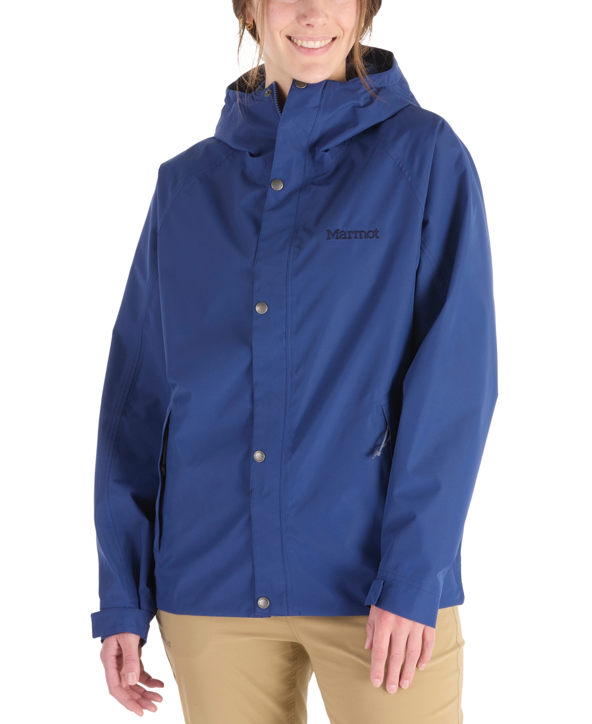 Shop Marmot Women's Cascade Hooded Waterproof Jacket In Twlight Blue