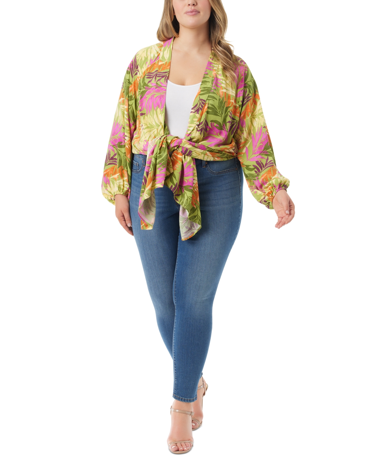Jessica Simpson Trendy Plus Size Agnette High-Low Kimono