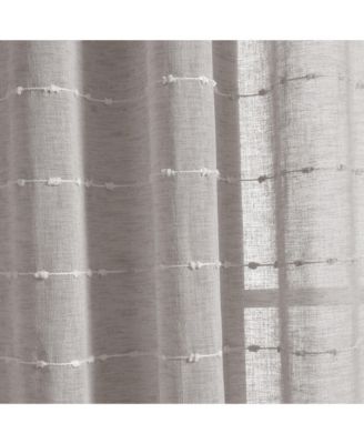 Farmhouse Textured Grommet Sheer Window Curtain Panels