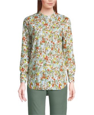 Women's No Iron Banded Collar Popover Shirt