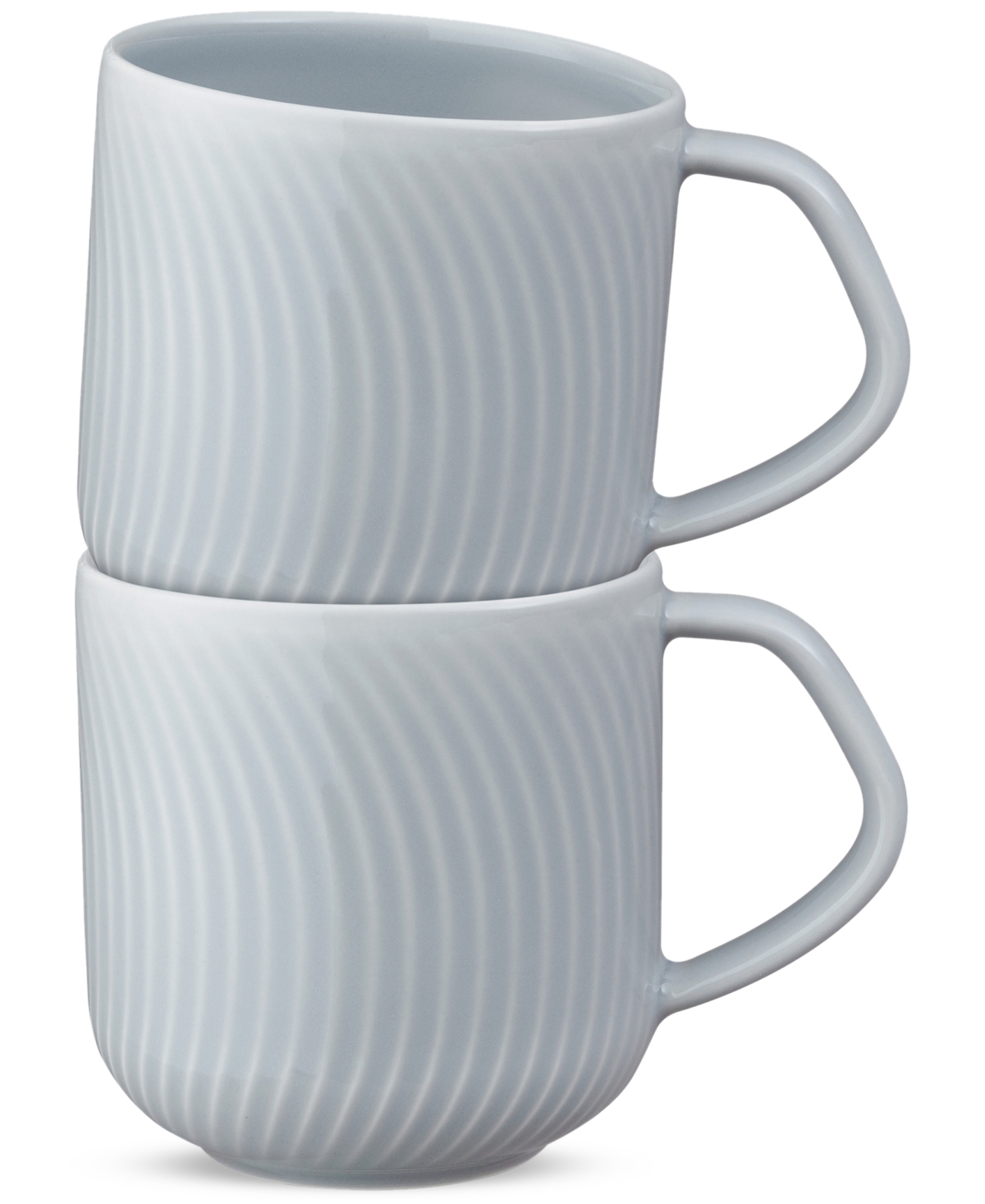 Arc Large Textured Porcelain Mugs, Set of 2 - Light Grey