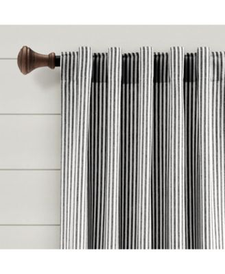 Farmhouse Vintage Stripe Yarn Dyed Cotton Back Tab/Rod Pocket Window Curtain Panels