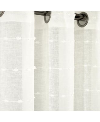 Farmhouse Textured Grommet Sheer Window Curtain Panels