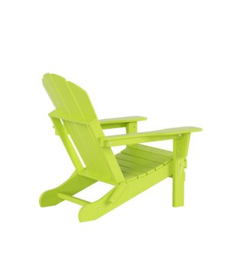 All-Weather Contoured Outdoor Poly Folding Adirondack Chair (Set of 2)