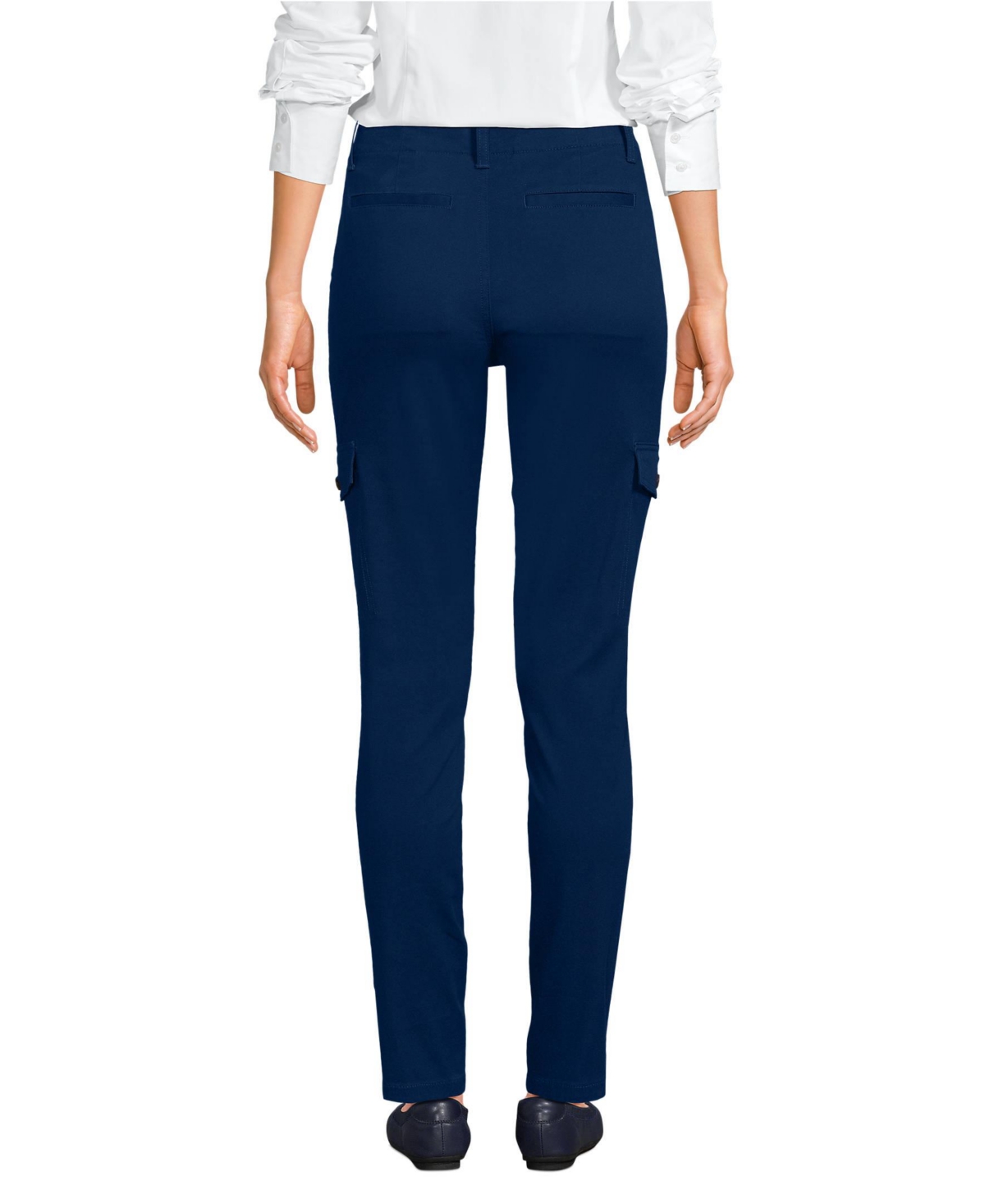 Lands' End Petite Mid Rise Slim Cargo Chino Pants