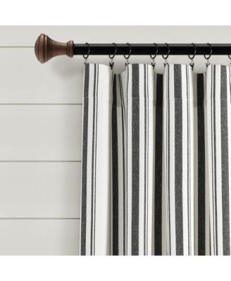 Farmhouse Stripe Yarn Dyed Eco-Friendly Recycled Cotton Window Curtain Panels