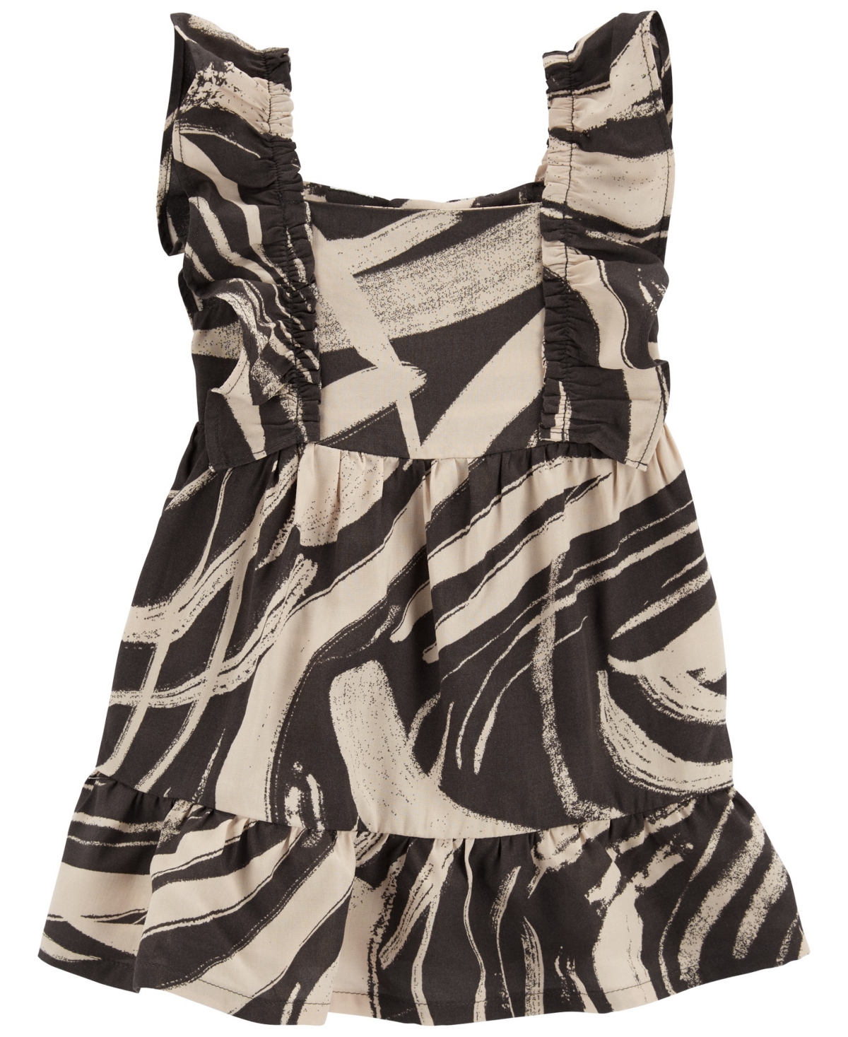 Carter's Baby Girls Zebra Print Lenzing Ecovero Dress In Black,white