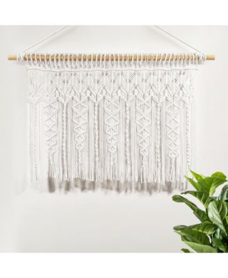 Boho Macrame Textured Cotton Valance/Kitchen Curtain/Wall Decor
