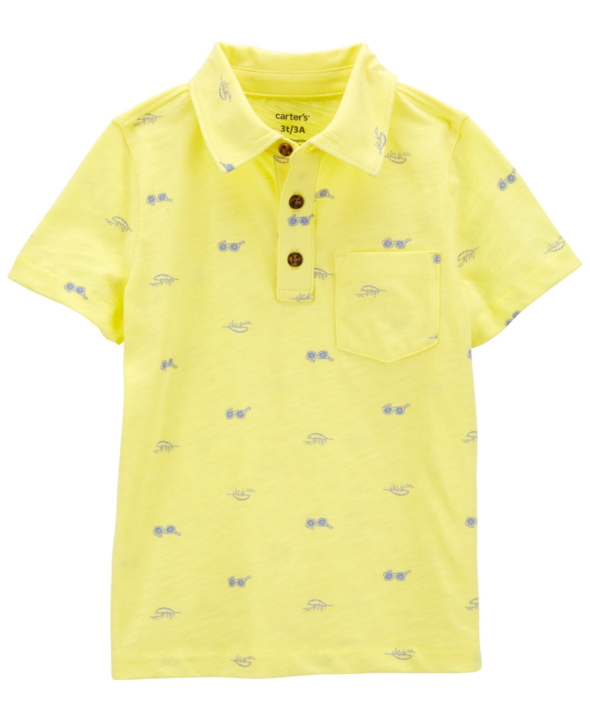 Carter's Babies' Toddler Boys Sunglasses Print Polo Shirt In Yellow