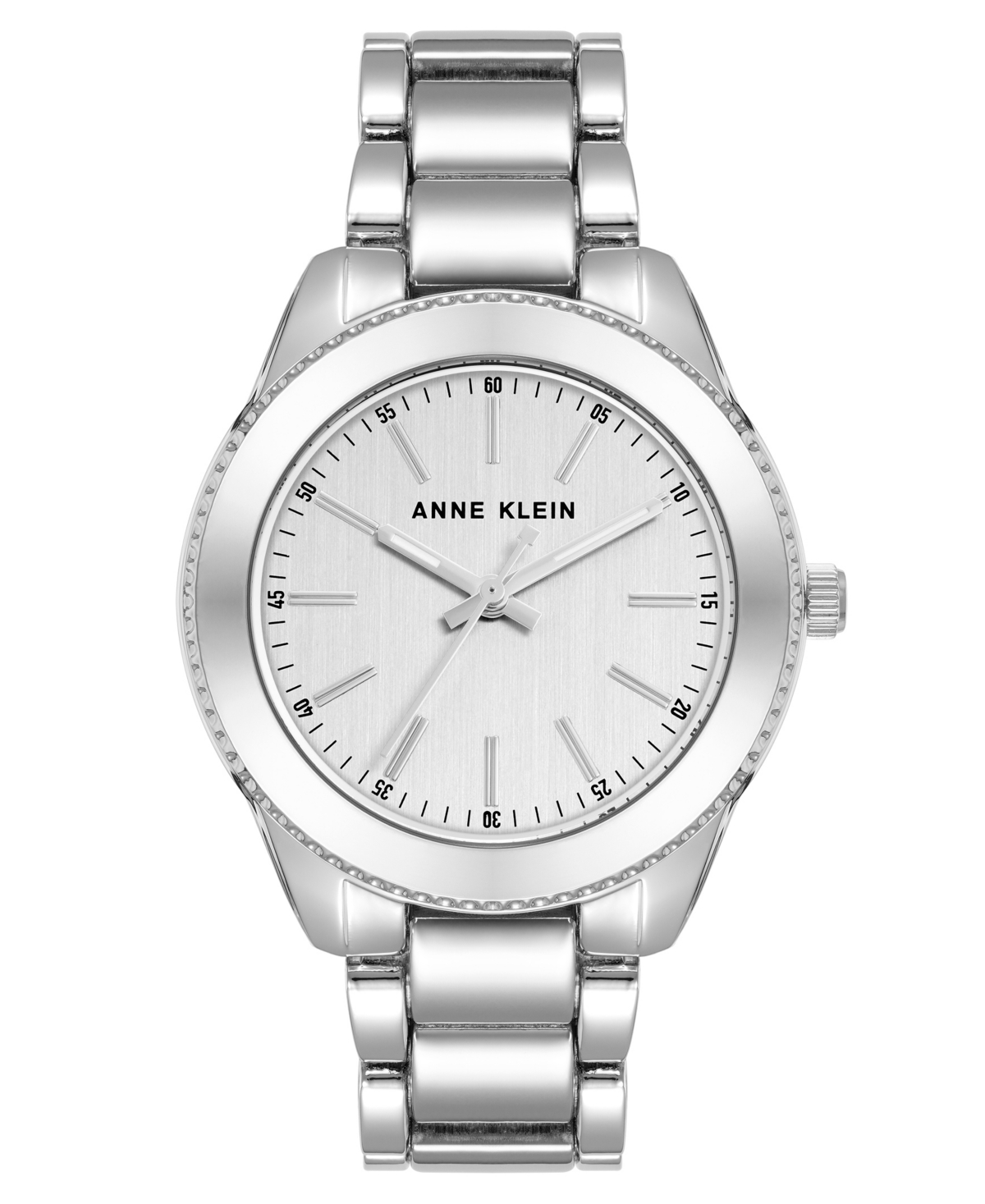 Anne Klein Women's Quartz Silver-tone Alloy Link Bracelet Watch, 37.5mm In White