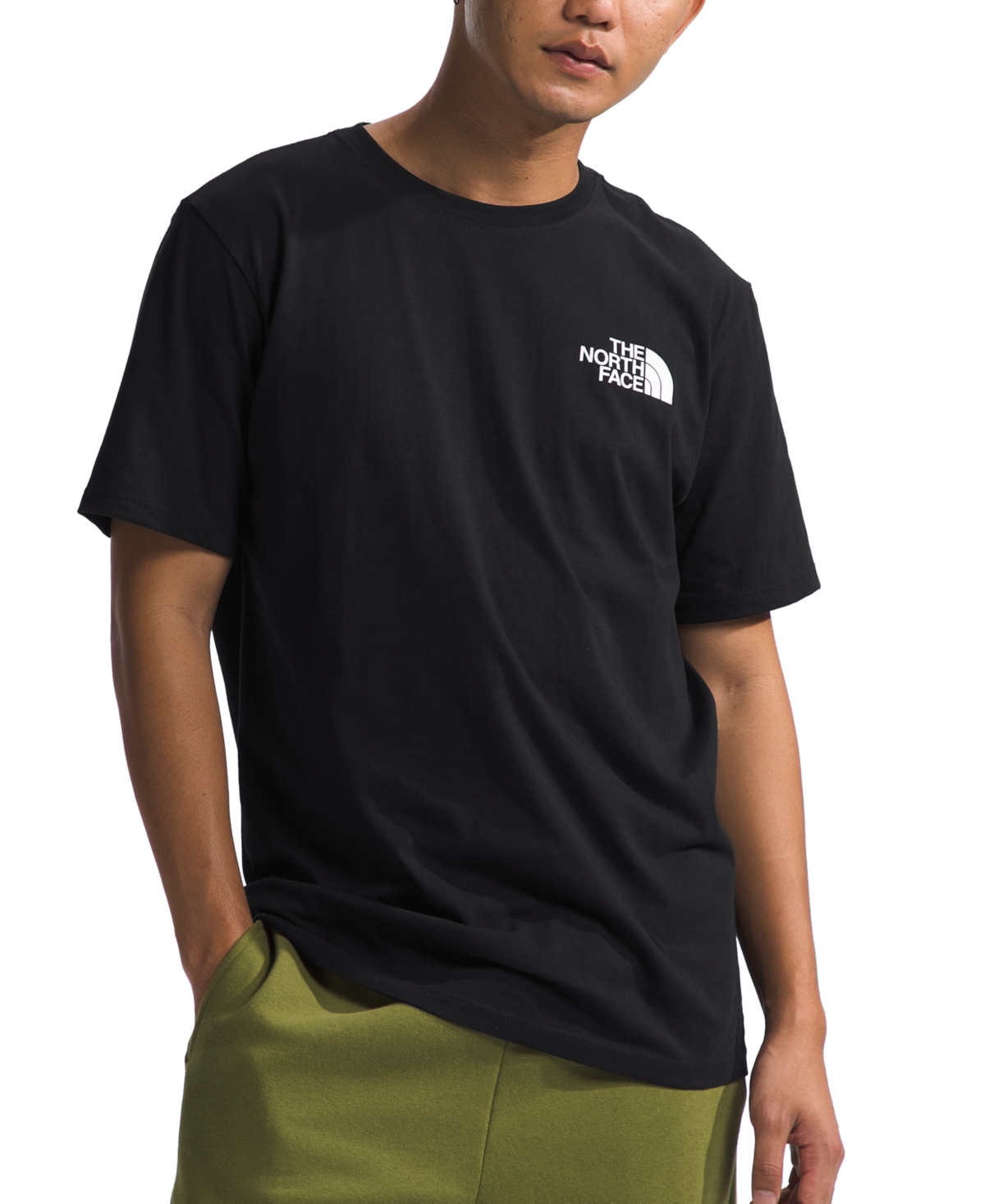 Shop The North Face Men's Box Logo Crewneck Short-sleeve T-shirt In Tnf Black,pink Primrose