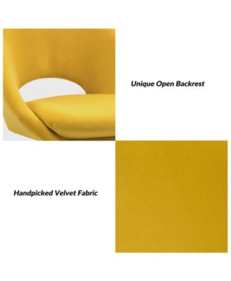 Modern Velvet Office Chair with Adjustable Swivel for Study Vanity