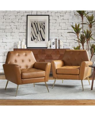 Modern Faux Leather Accent Chair for Living Room Bedroom