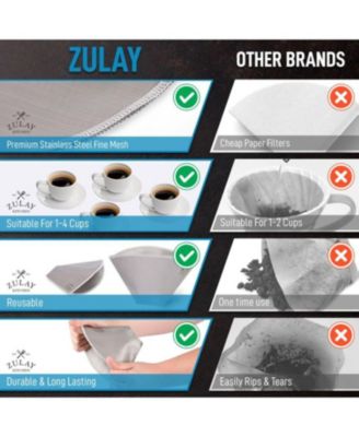 Reusable Pour Over Coffee Filter - Flexible Stainless Steel Mesh Coffee Filter Reusable - Filter #4