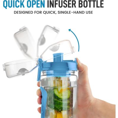 34oz Leakproof Fruit Infuser Water Bottle with Full Length Infusion Rod