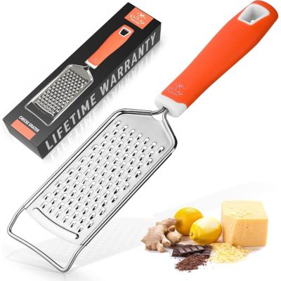 Cheese Grater Stainless Steel - Durable Rust-Proof Metal Lemon Zester Grater With Handle