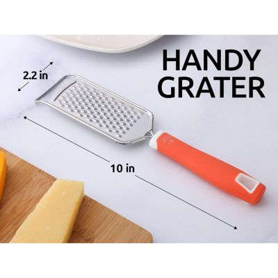 Cheese Grater Stainless Steel - Durable Rust-Proof Metal Lemon Zester Grater With Handle