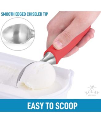 Heavy Duty Ice Cream Scoop - Stainless Steel Ice Cream Scooper With Non-Slip Rubber Grip