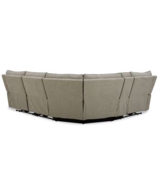 Olper 5-Pc. Fabric Zero Wall Sectional Sofa with Three Power Motion Pieces & Console, Created for Macy's
