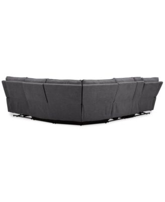 Olper 6-Pc. Fabric Zero Wall Sectional Sofa with Two Power Motion Pieces & Console