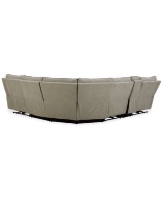 Olper 6-Pc. Fabric Zero Wall Sectional Sofa with Three Power Motion Pieces & Console, Created for Macy's