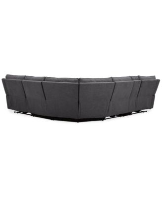 Olper 6-Pc. Fabric Zero Wall Sectional Sofa with Three Power Motion Pieces & Console, Created for Macy's