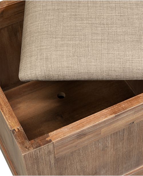 Furniture Champagne Cube Coffee Table with 4 Storage Ottomans, Created