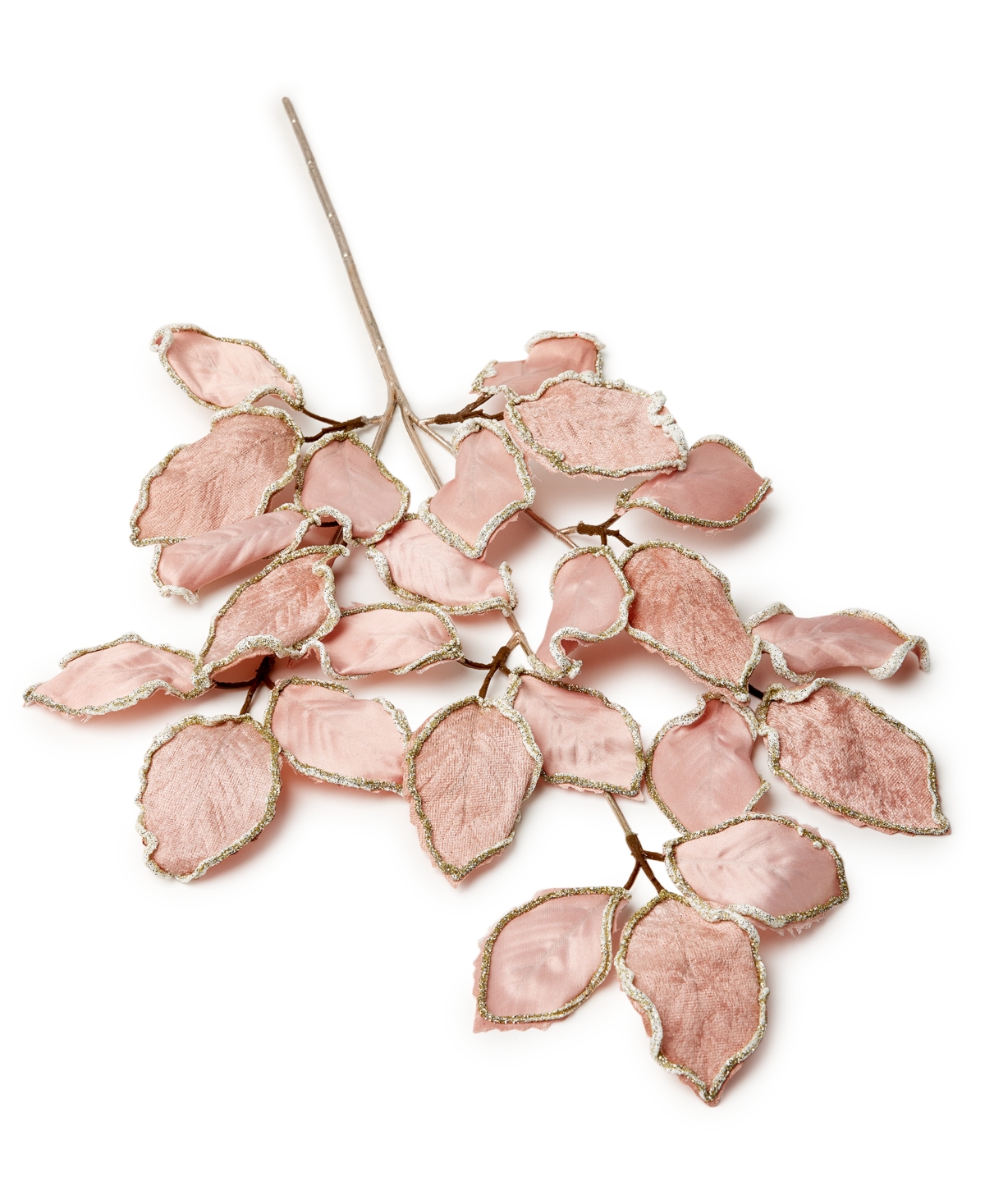 Holiday Lane Burgundy and Blush Glitter-Trim Leaf Pick, Created for