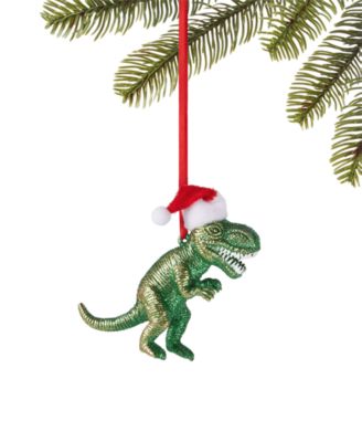 Macy's - Holiday Lane All About You Dinosaur With Santa Hat Ornament