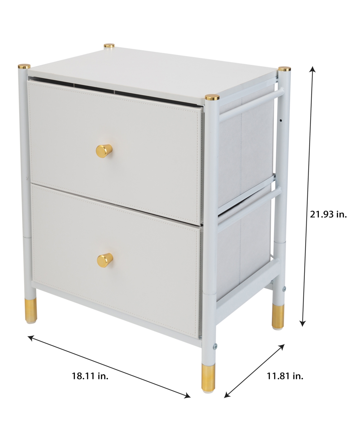 Simplify 2 Drawer Luxury Nightstand - White