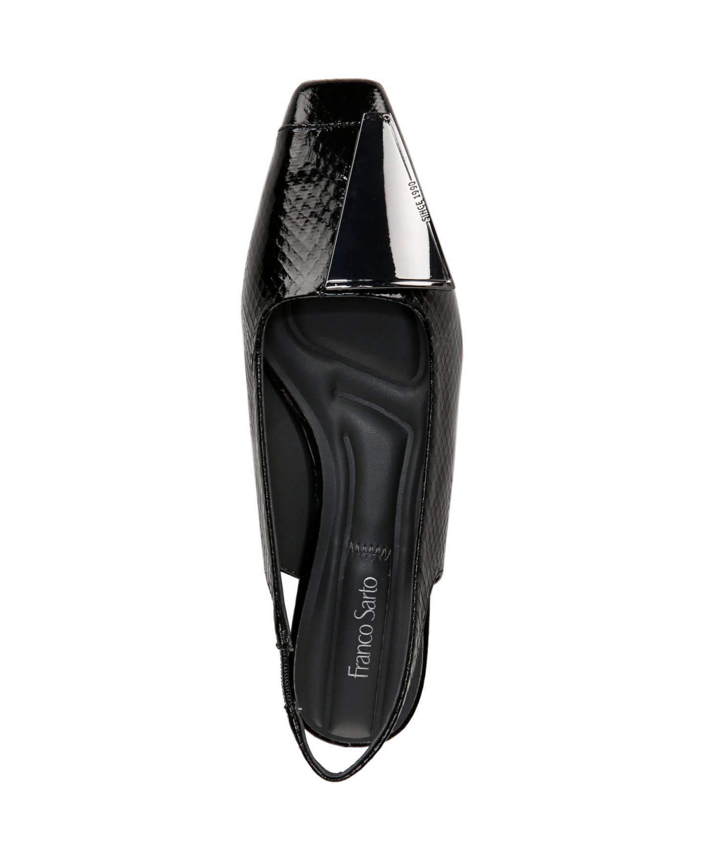 Женские балетки Franco Sarto Cassidy Slingback Flats, цвет: Чёрный змеиный с принтом искусственная кожа — фото 4