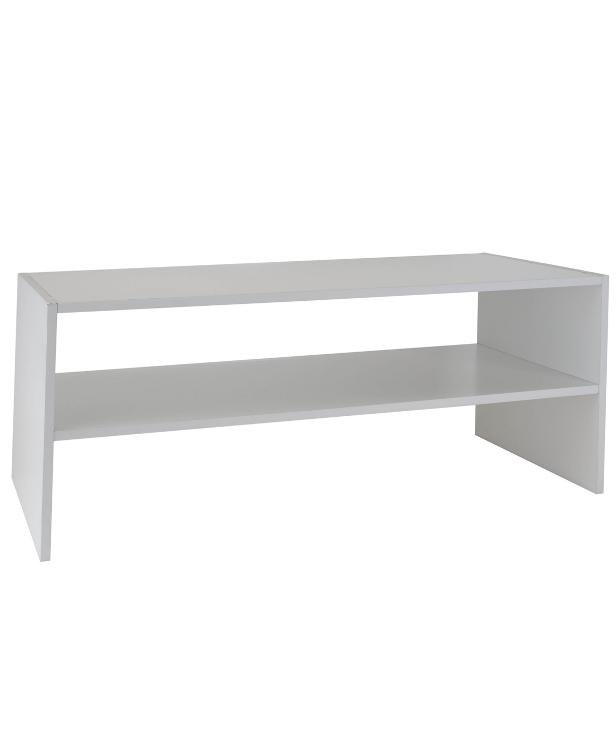 2 Shelf Stackable Shoe Rack in White - White