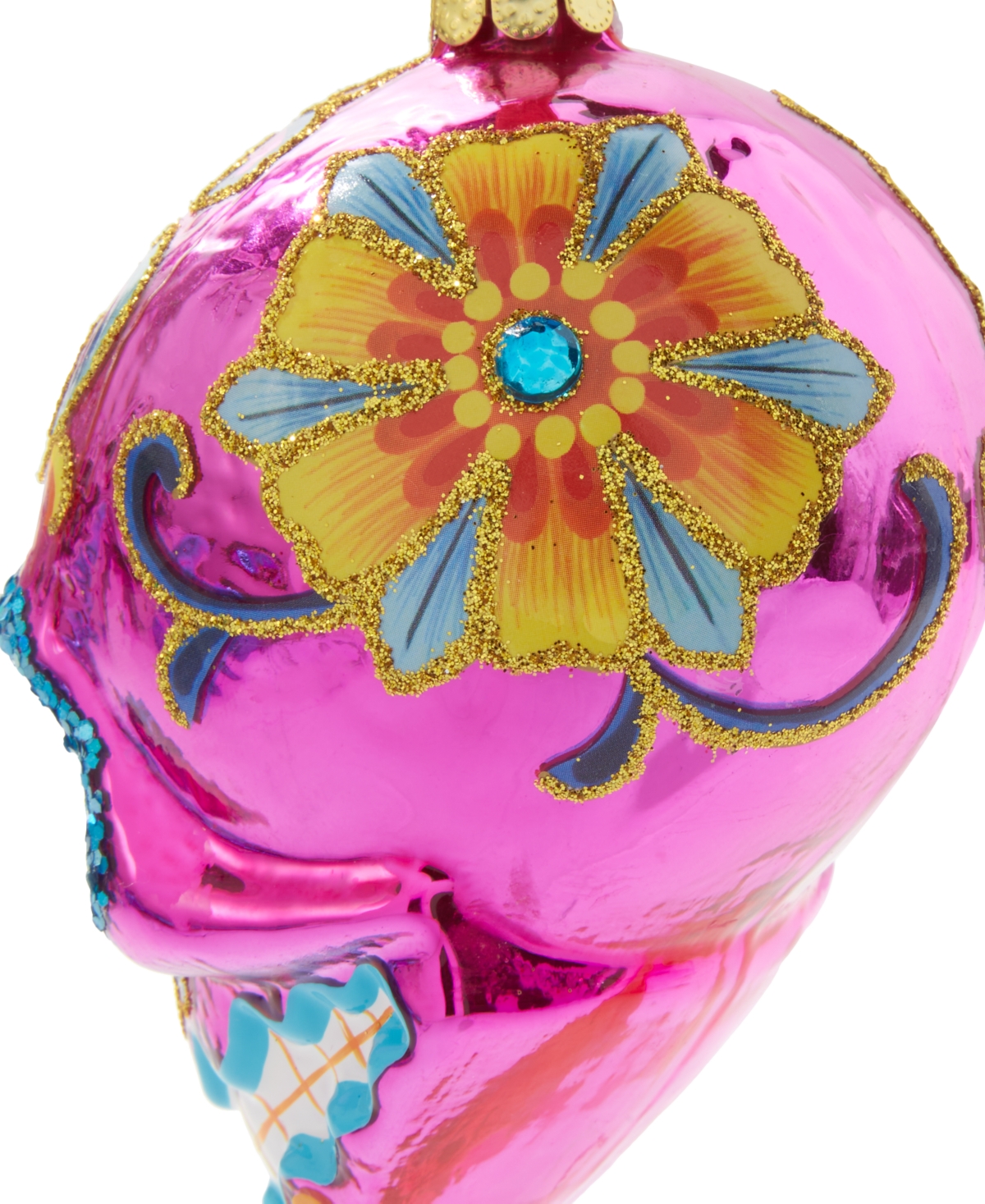 Holiday Lane Day of The Dead Colorful Skull Ornament, Exclusively at Macy's