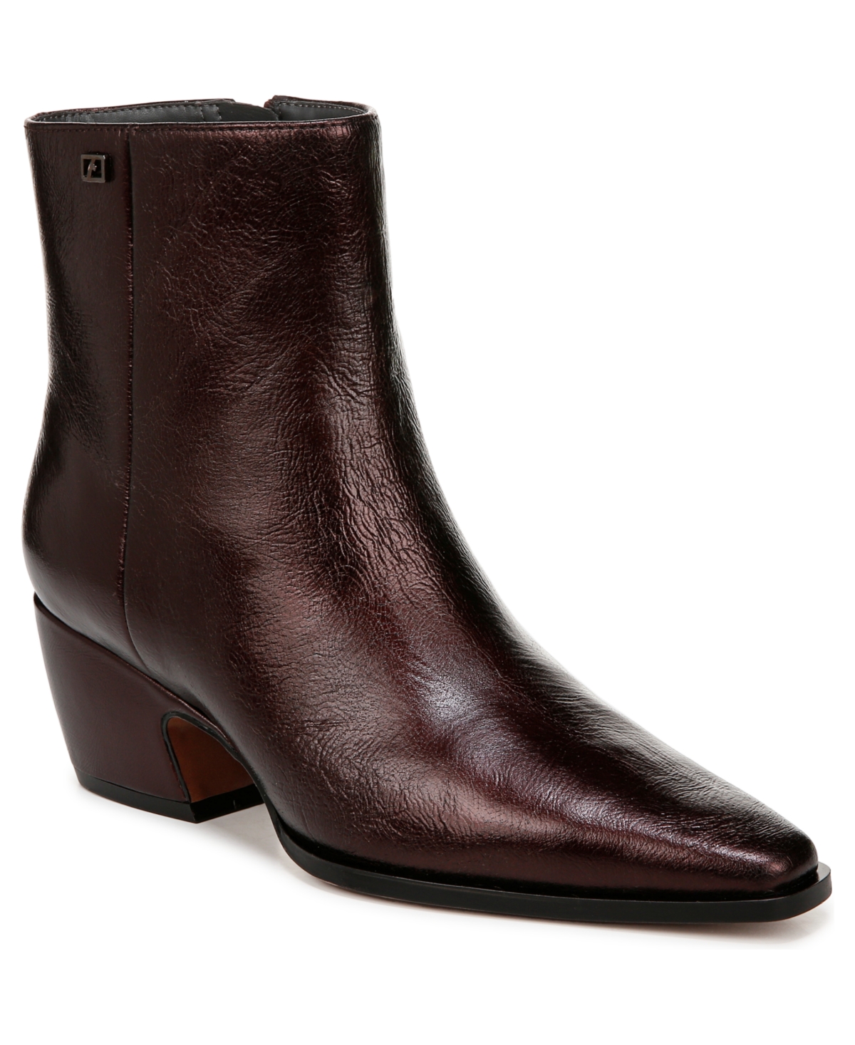 Franco Sarto Women's Vivian Western Block Heel Booties In Metallic Brown Leather